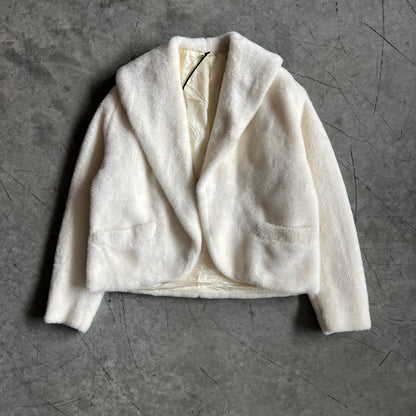Women’s Vintage White Faux Fur Overcoat