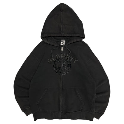 Y2K Old Navy Embroidered Spell Out Zip Up Hoodie