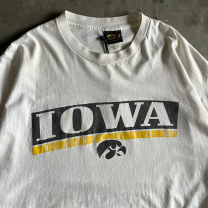 Vintage Iowa Hawkeyes Block Spell-Out White Tee