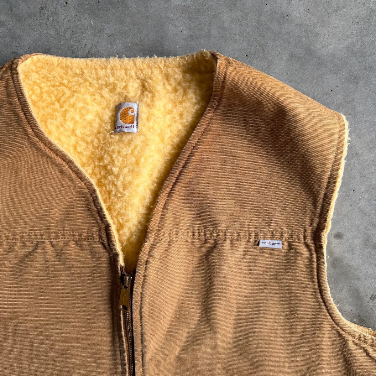 Vintage Carhartt ‘VS6’ Brown Sherpa Lined Duck Canvas Vest