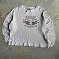 Vintage Harley Davidson Winged Logo Gray Thermal L/S