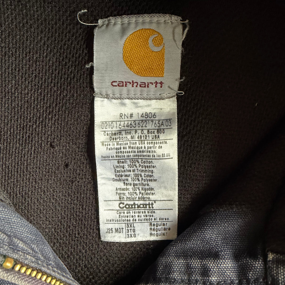 Carhartt ‘J25 MDT’ Thermal Lined Navy Blue Active Jacket w/ Embroidery