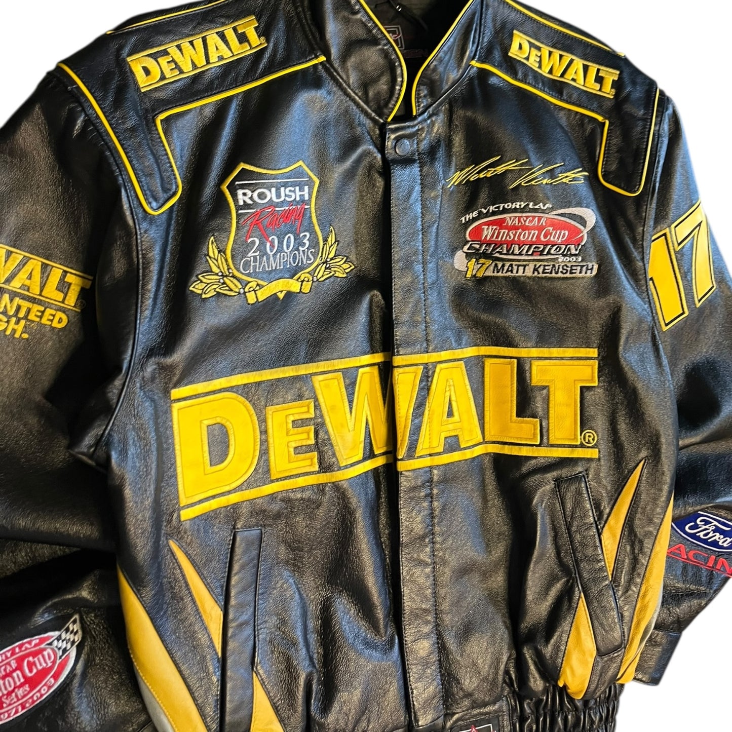 NASCAR JH Designs DeWalt Leather Jacket