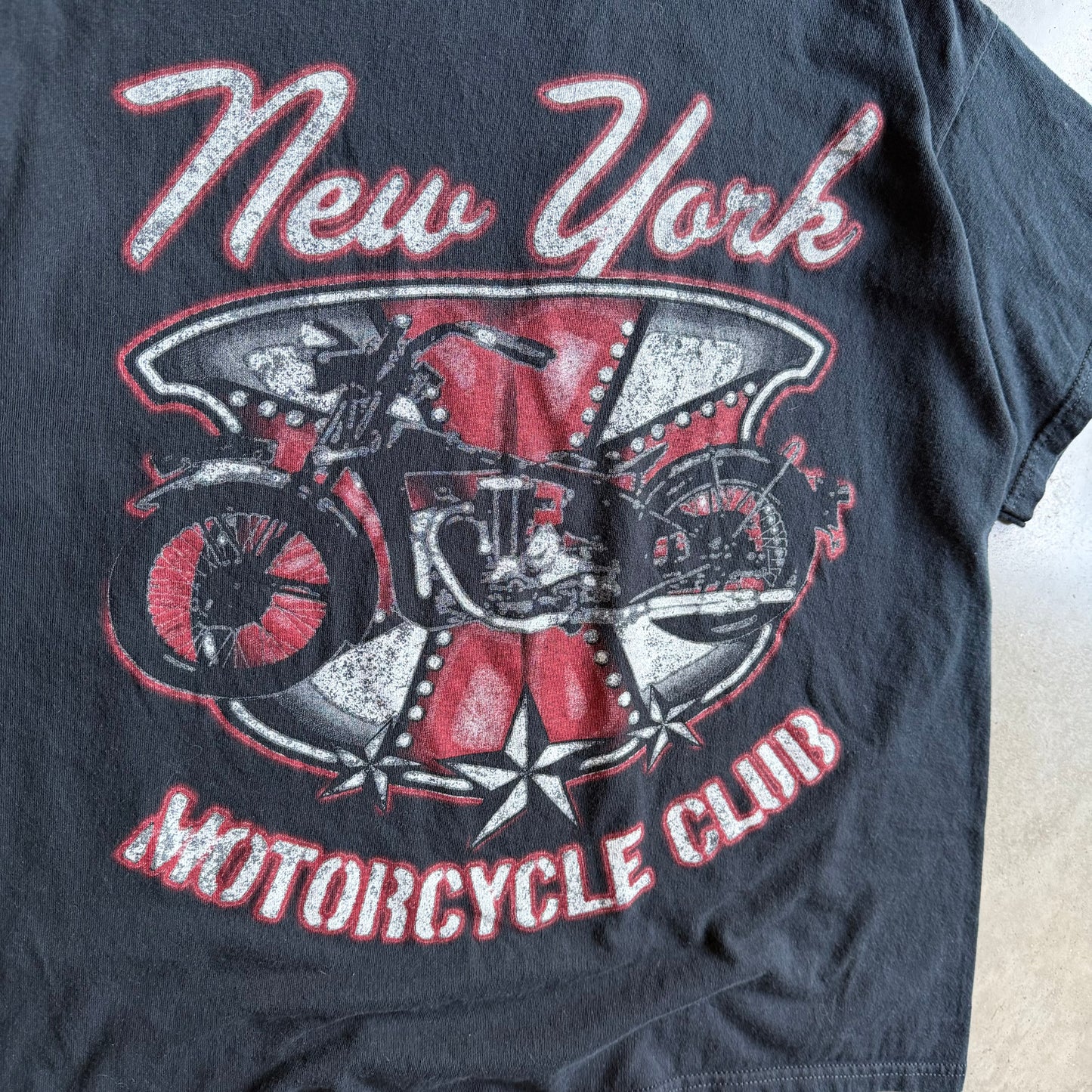 Y2K New York Motorcycle Club Bobber Bike Tee