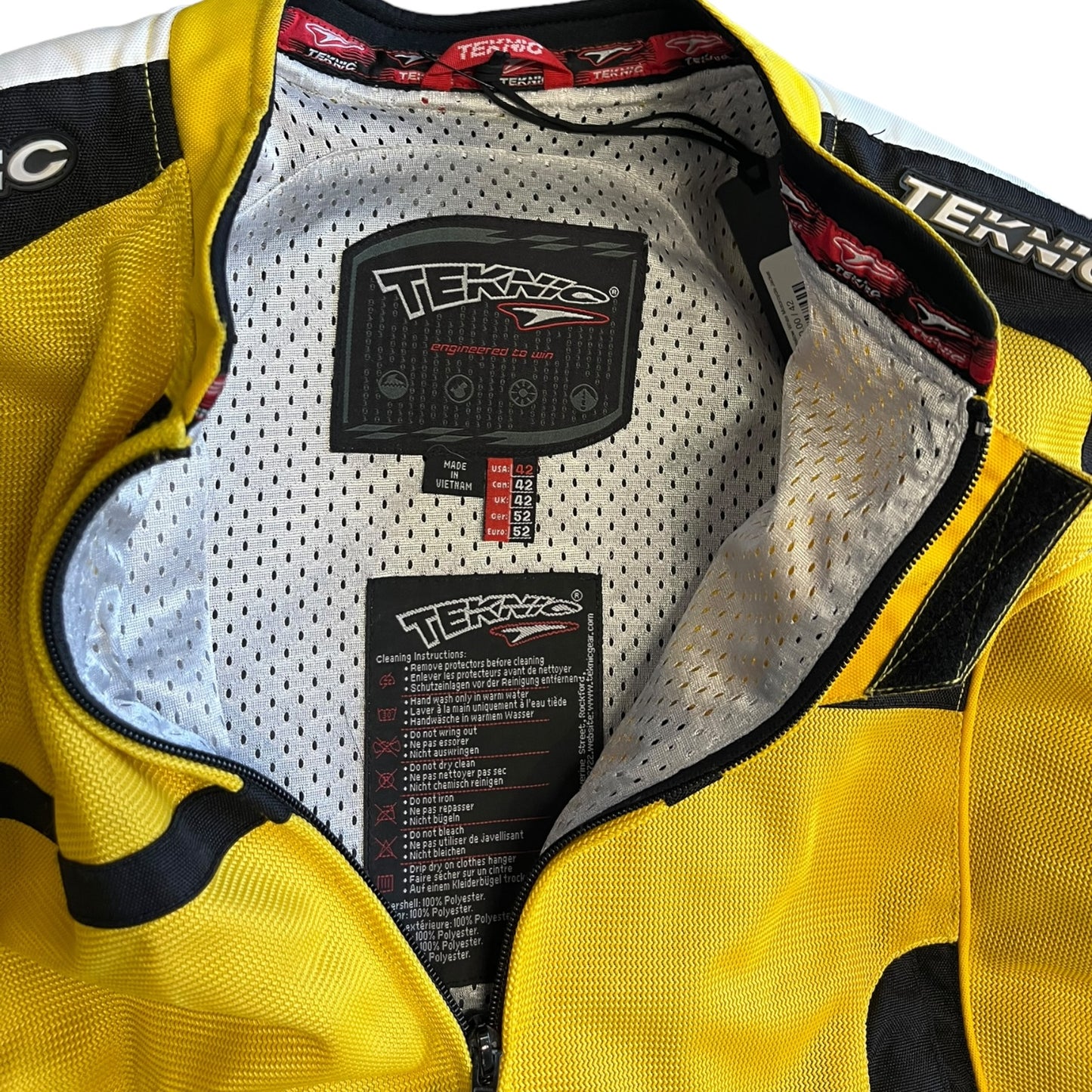 Teknic Padded Yellow White Motorcycle Jacket