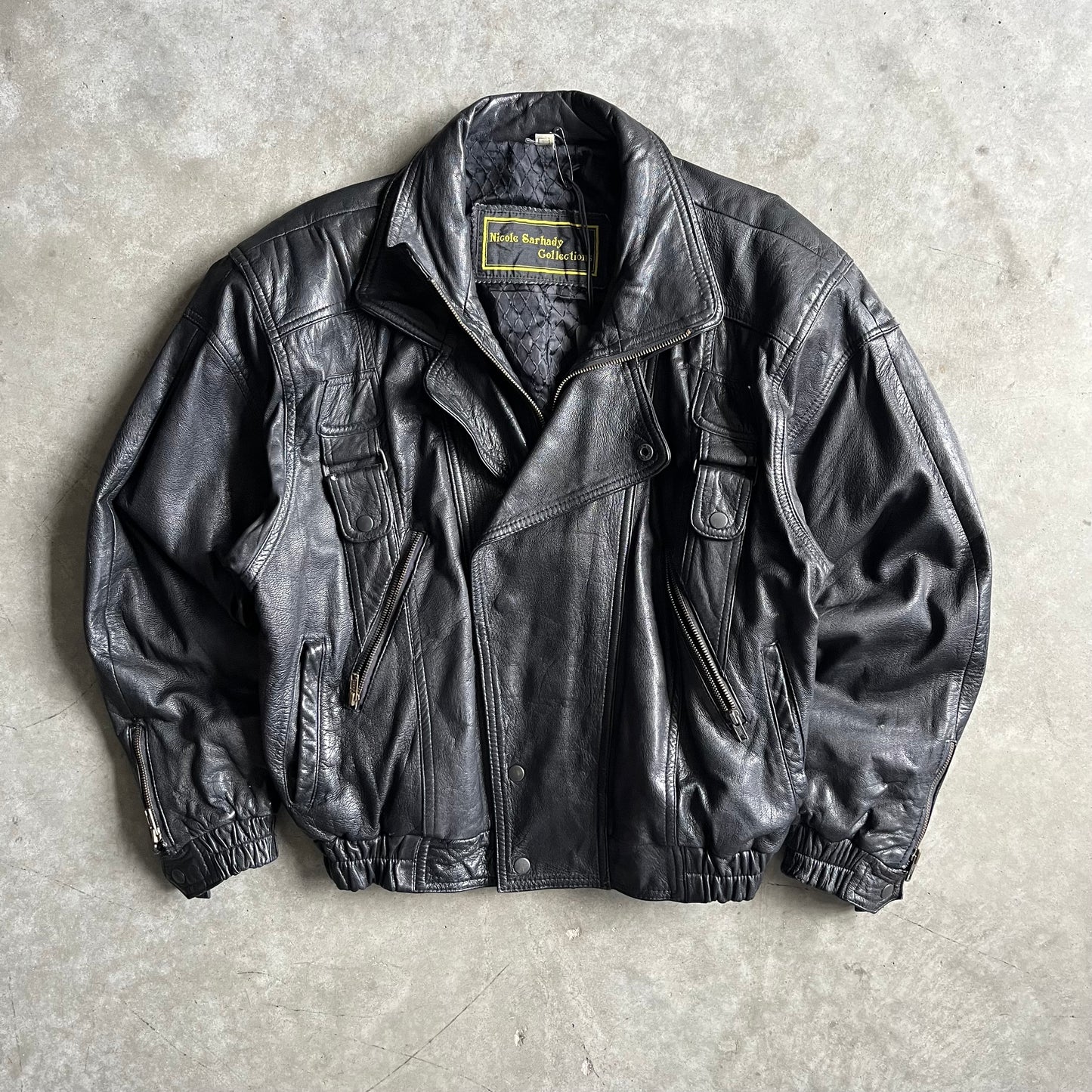 Nicole Saturday Black Leather Bomber Jacket