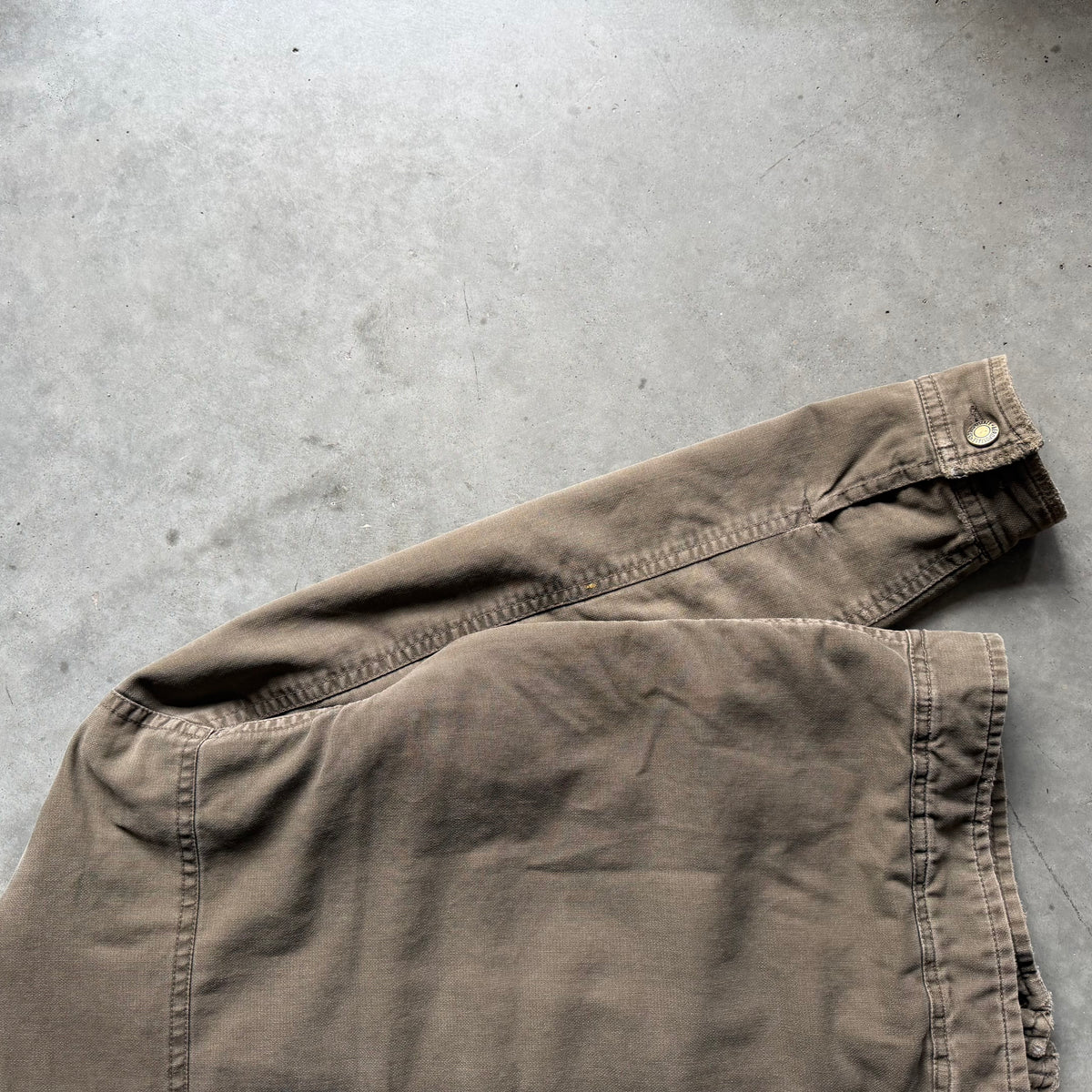 Y2K Aeropostale Olive Sherpa Collar Work Jacket w/ Camo Patch