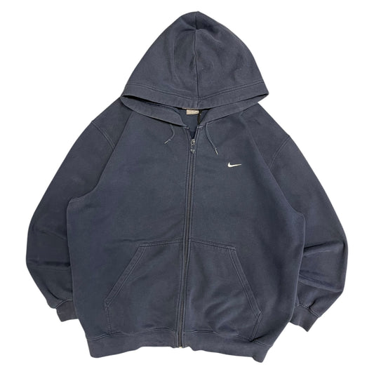 Y2K Nike Mini Swoosh Navy Zip Up Hoodie