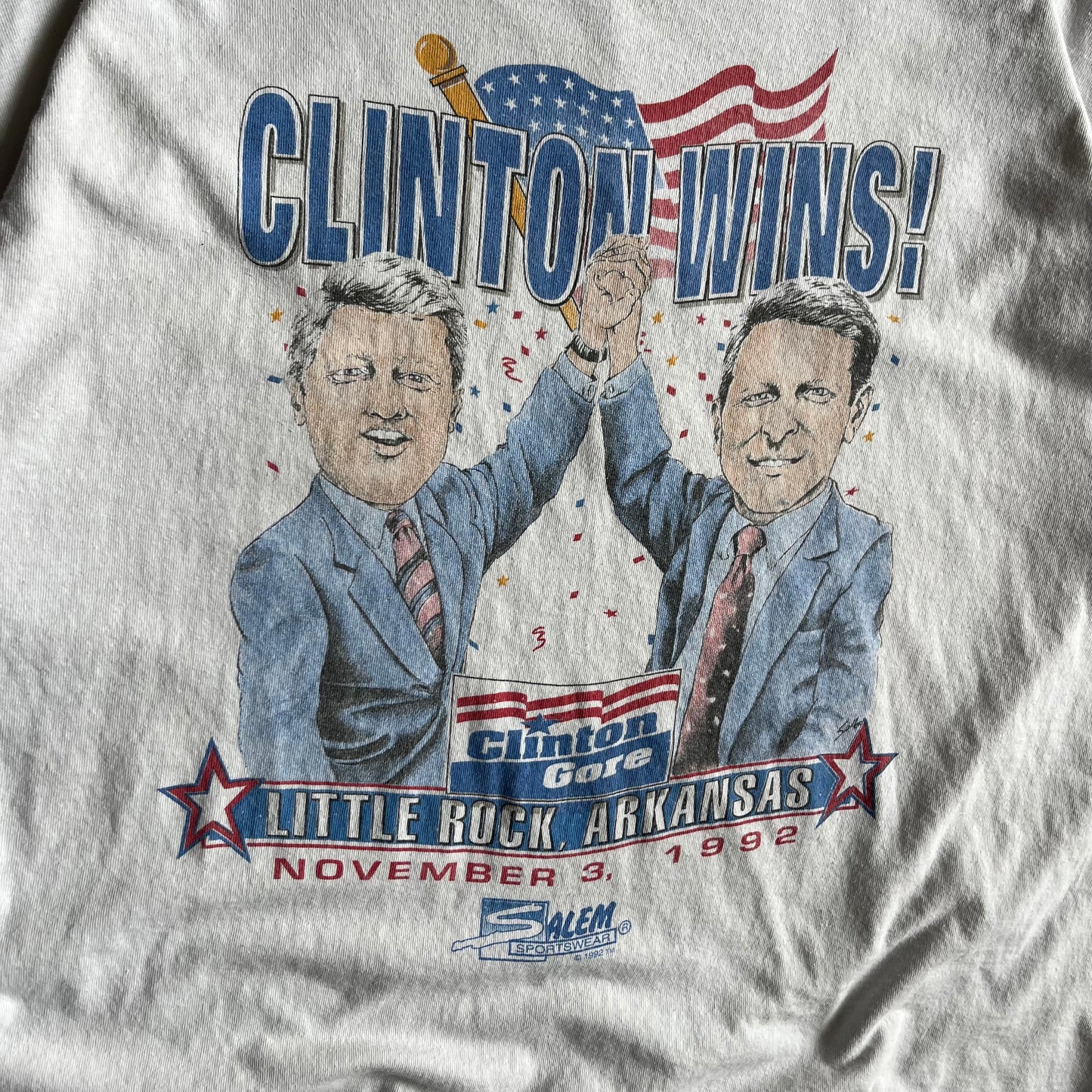 Vintage Bill Clinton Gore 1992 Salem Sportswear T Shirt