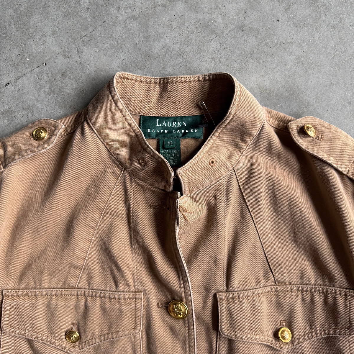 Women’s Ralph Lauren Military Utility Jacket Khaki Brown