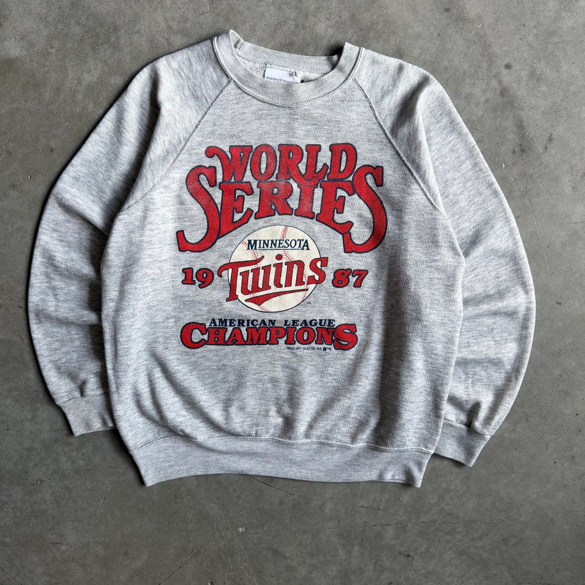 Vintage Minnesota Twins 1987 World Series Champs Raglan Sweatshirt