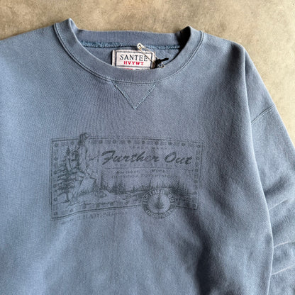 Vintage Further Out Trading Company Blue Hiking Nature Sweatshirt