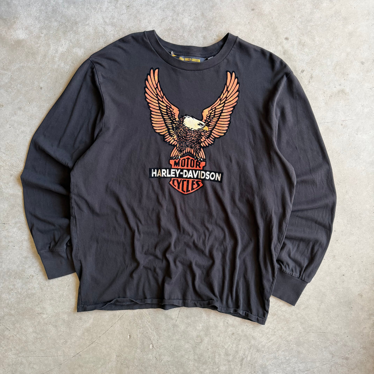 Harley Davidson Eagle With Emblem Cut and Sew Longsleeve