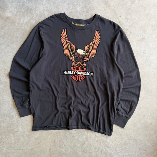 Harley Davidson Eagle With Emblem Cut and Sew Longsleeve