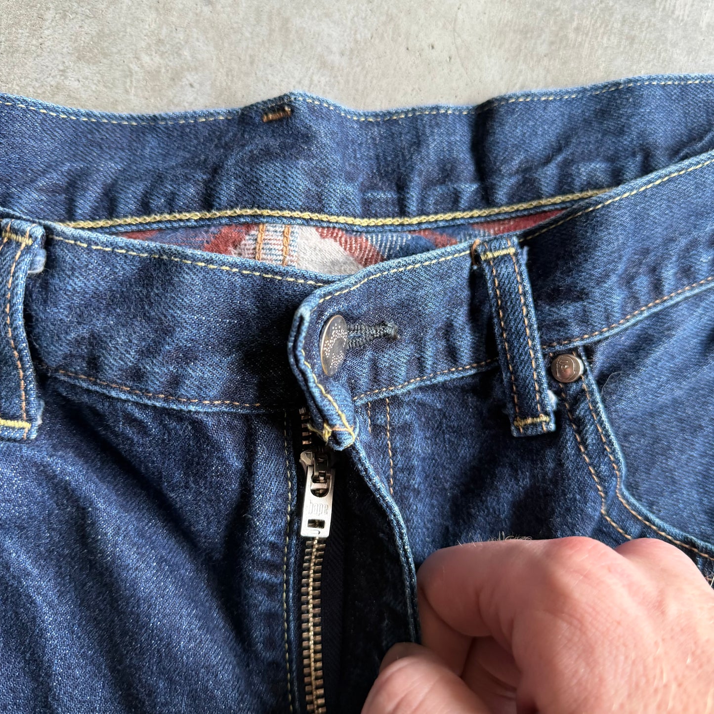 A Bathing Ape Indigo Denim Star Embroidered Jeans