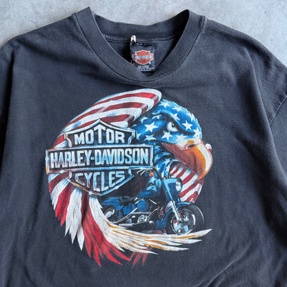 Vintage Chicago Harley Davidson USA Flag Eagle Shield Tee