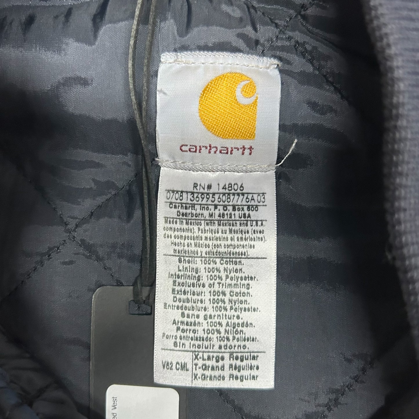 Carhartt ‘V52 CML’ Camel Quilt Lined Vest