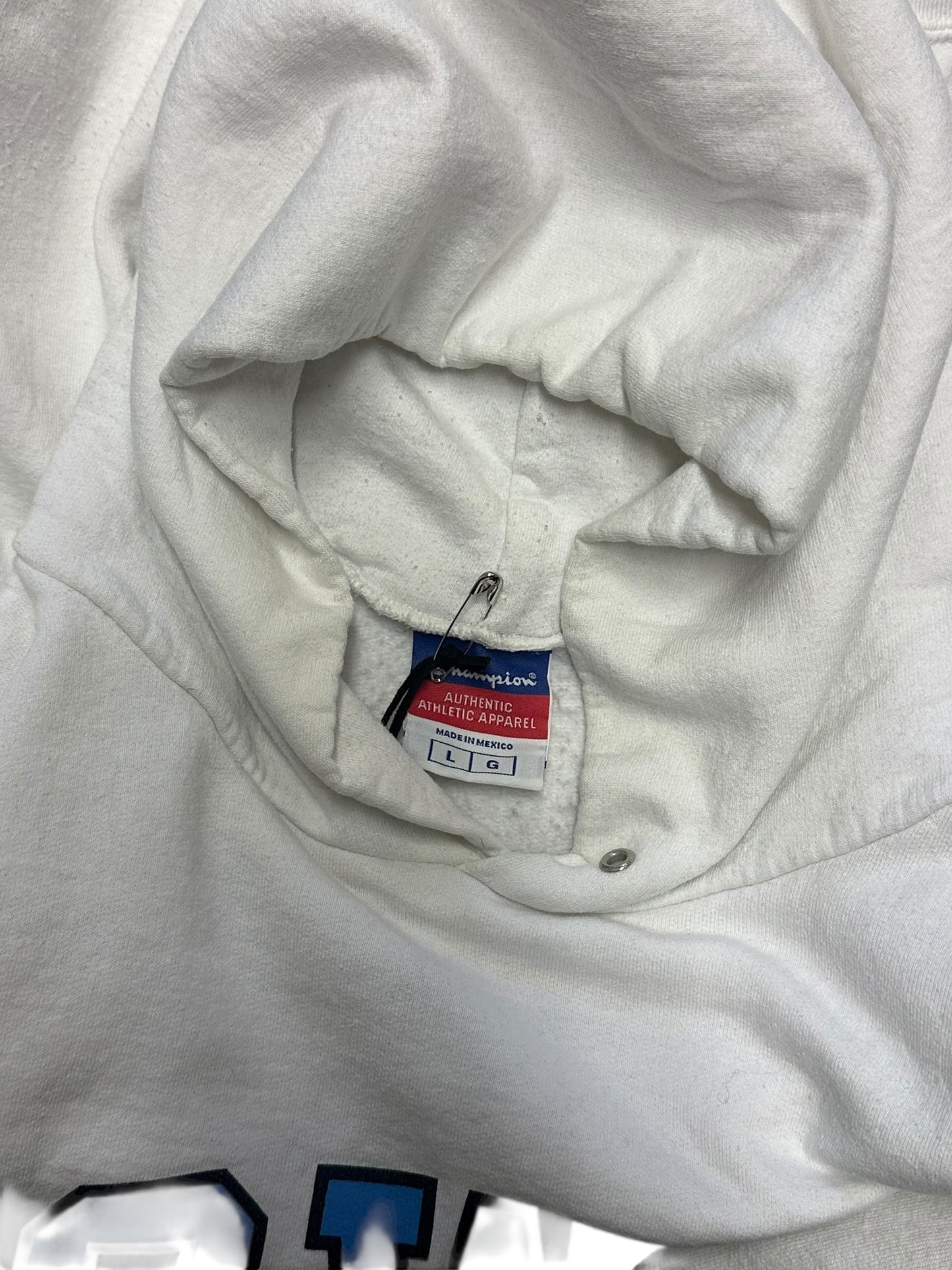 Women’s Vintage Champion University Of Iowa White/Blue Hoodie