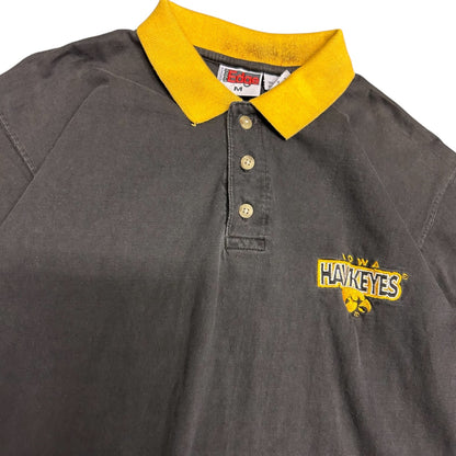 Vintage Iowa Hawkeyes Black & Yellow Polo Shirt