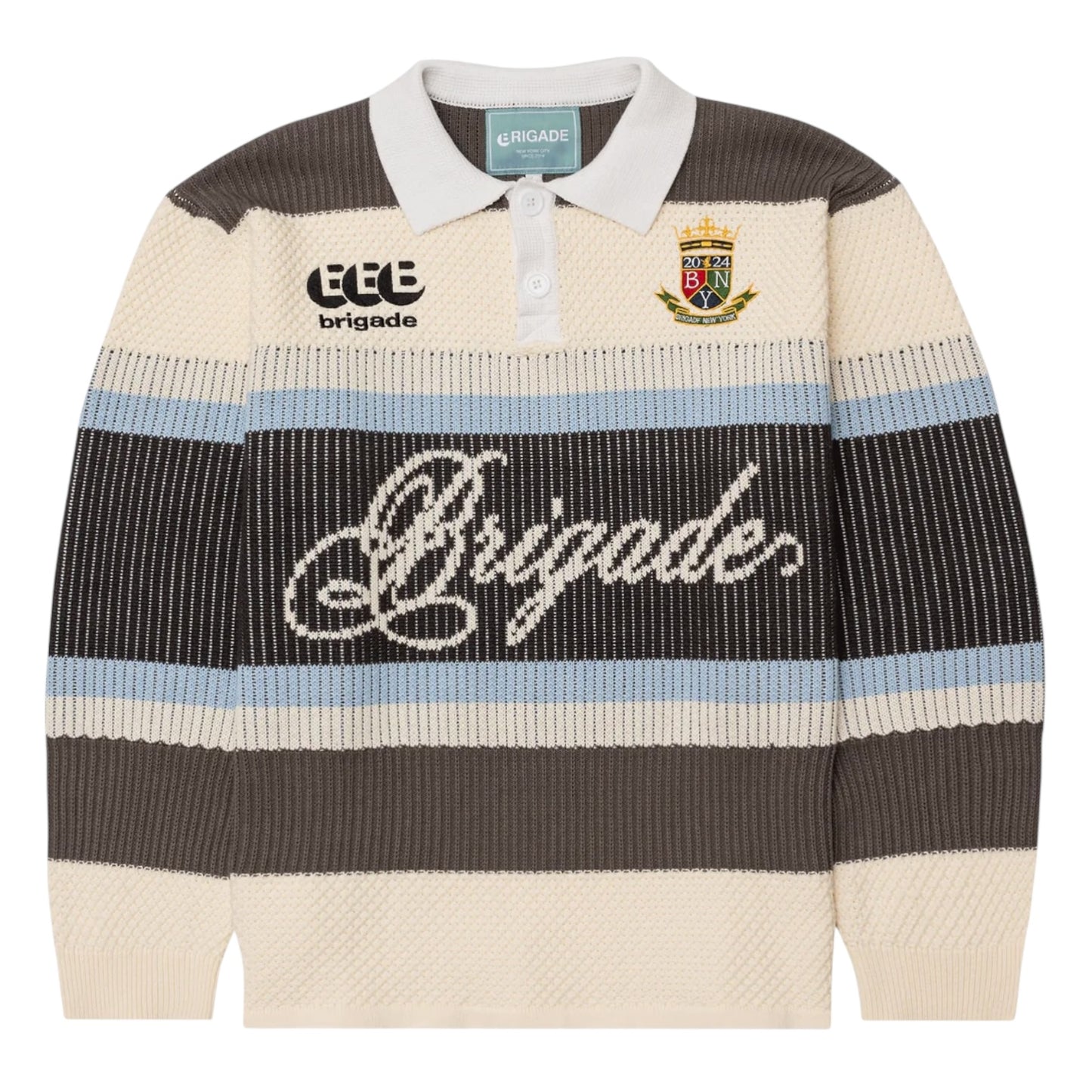 Brigade - Knitted Long Sleeve Rugby(Ivory)