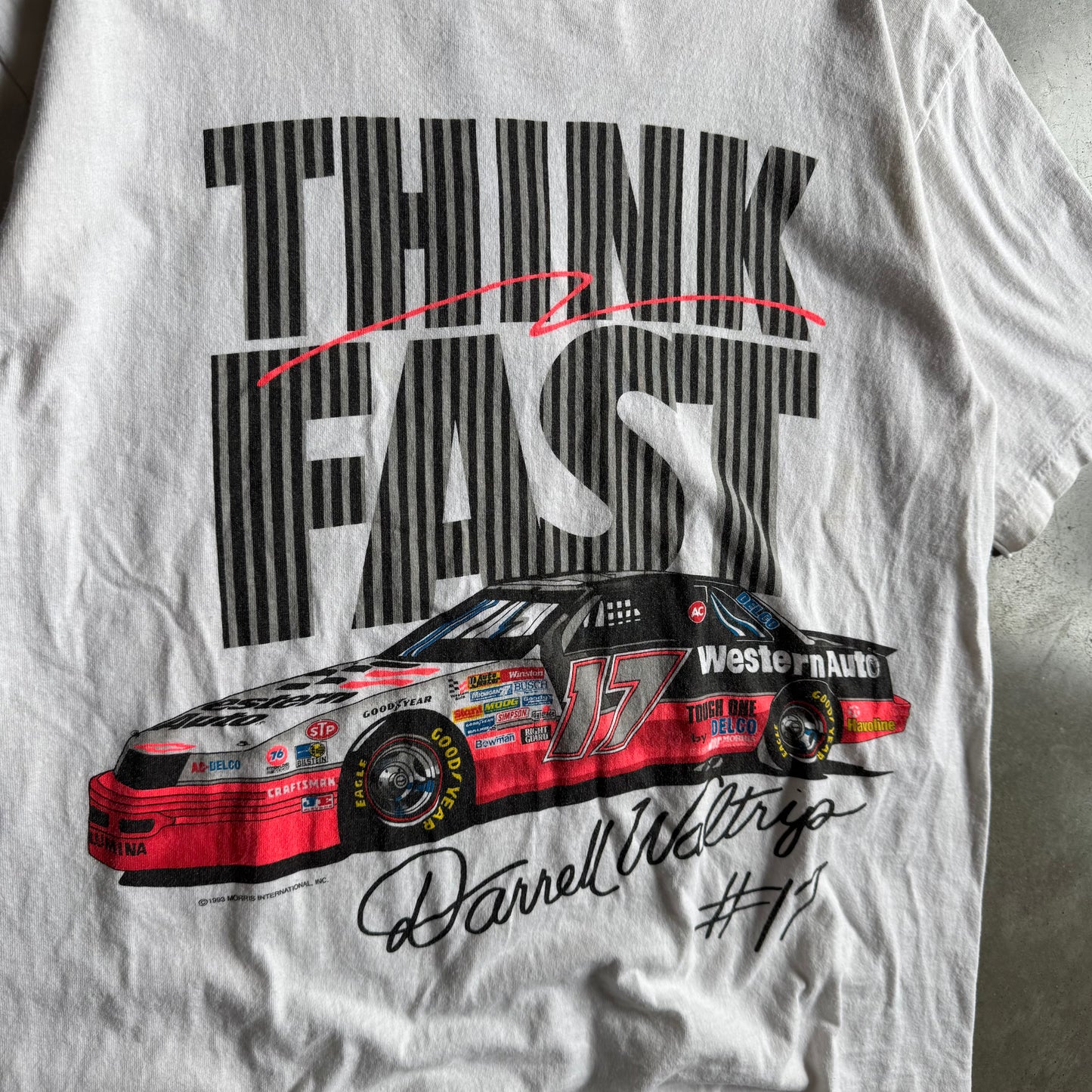 Vintage NASCAR Darrell Waltrip "Think Fast" #17 Tee
