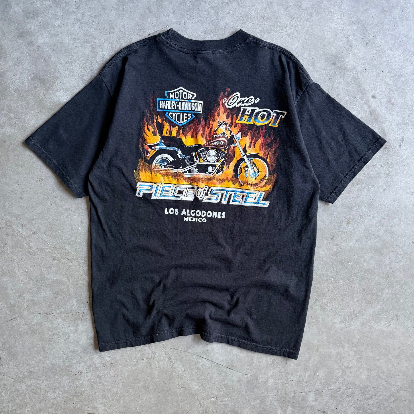 Vintage Mexico Harley Davidson ‘One Hot Piece Of Steel’ Tee