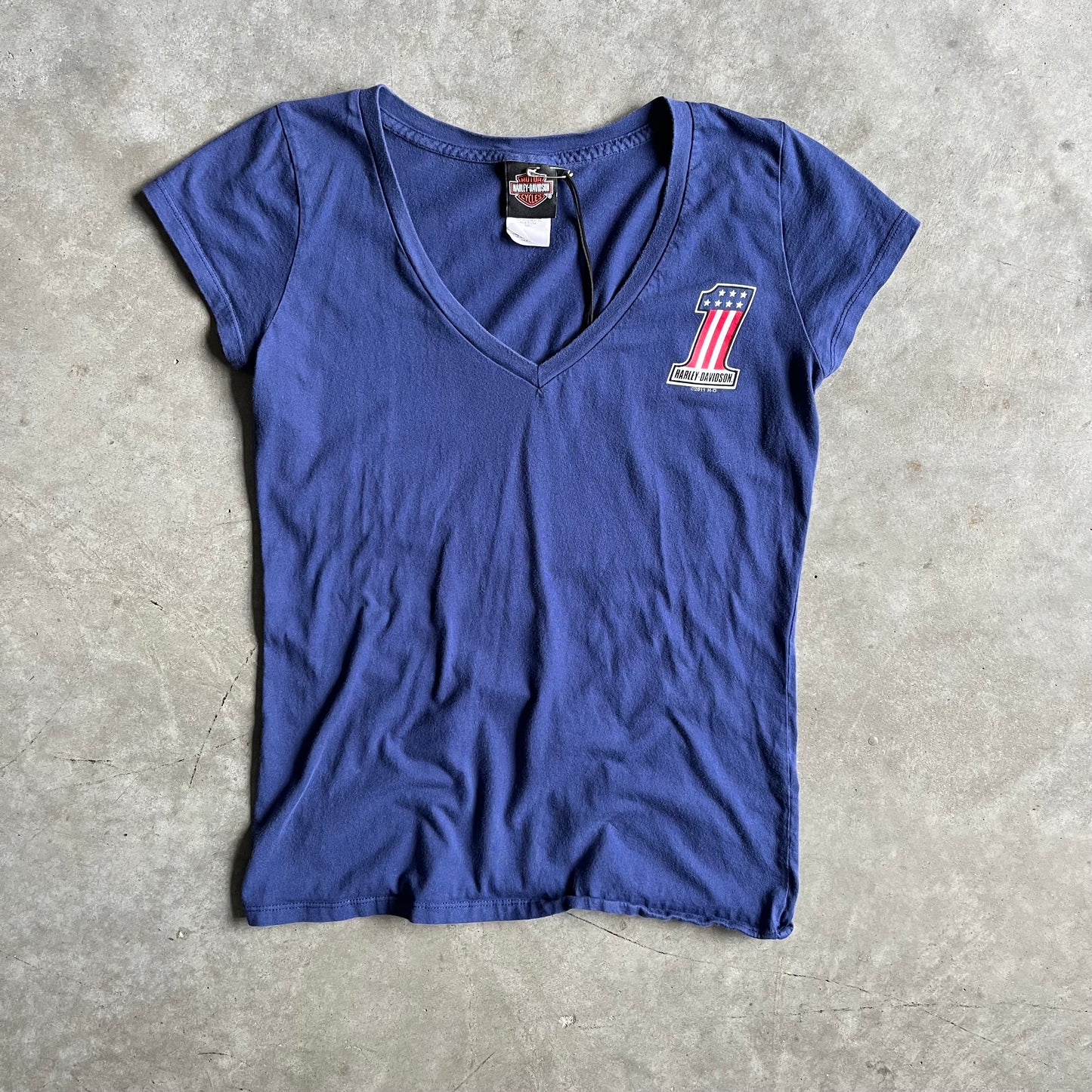 Women’s Harley Davidson #1 Navy V Neck