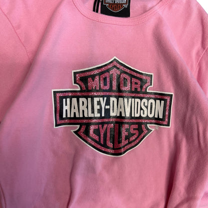 Y2K Harley Davidson Sparkly Logo Baby Tee