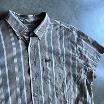 Carhartt Brown Striped Button Up Shirt