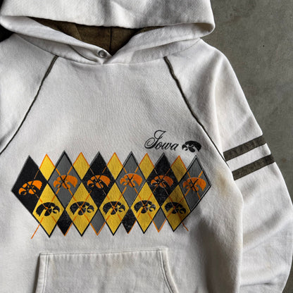 Vintage Iowa Hawkeyes Argyle Pattern Raglan Hoodie