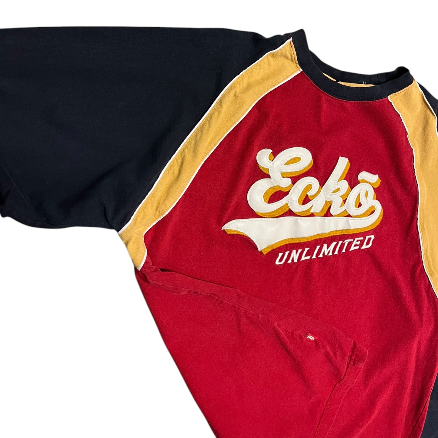 Y2K Ecko Unlimited Red/Gold/Navy Raglan Cut Longsleeve