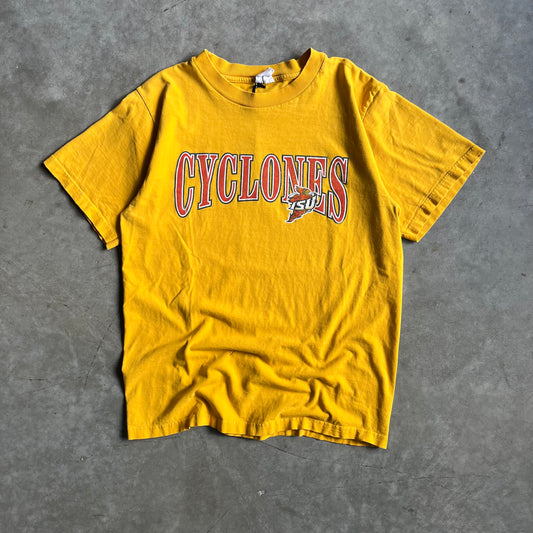 Vintage Iowa State Cyclones CyNado Spell-Out Yellow Tee