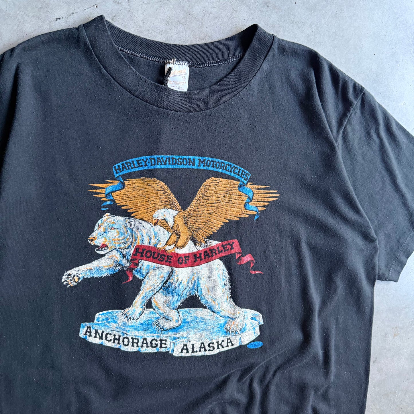 Vintage House Of Harley Anchorage Alaska Polar Bear Eagle Tee