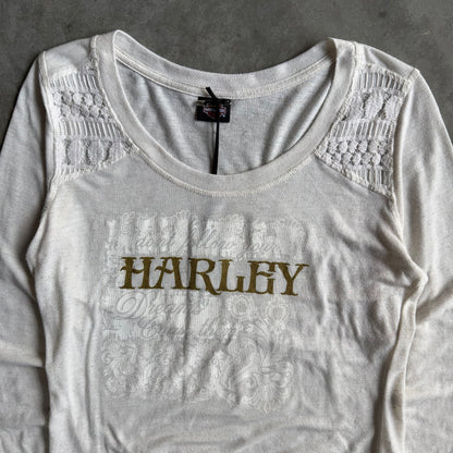 Women’s Harley Davidson Cream Lace Long Sleeve