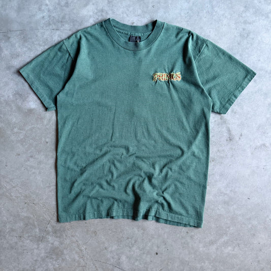 Vintage Primus Embroidered Logo Green Stripe T Shirt