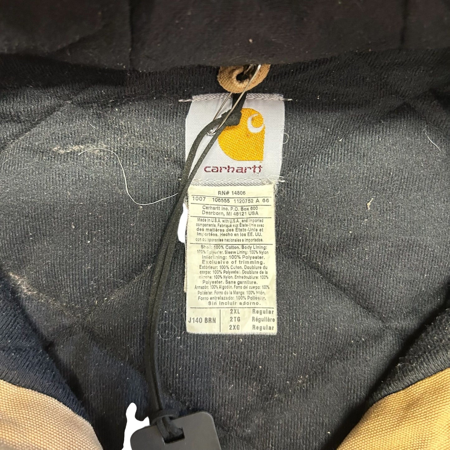 Carhartt ‘J140 BRN’ Brown Quilt Lined Active Jacket