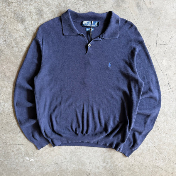 Polo Ralph Lauren Navy 2 Button Navy Sweatshirt