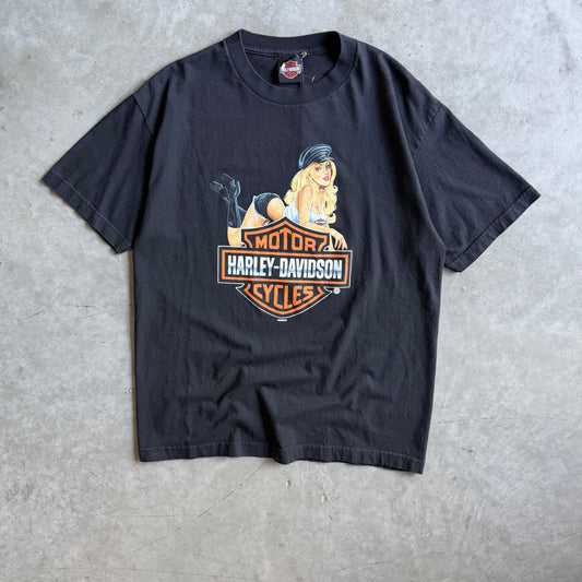 Y2K Harley Davidson Big Logo & Seductive Lady Tee