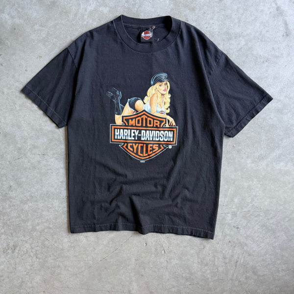 Y2K Harley Davidson Big Logo & Seductive Lady Tee