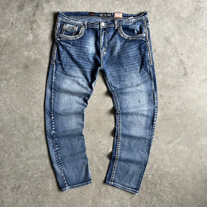 Y2K GS-115 Straight Leg Contrast Stitch Jeans