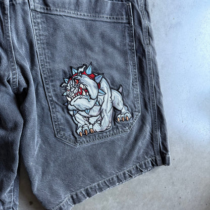 Vintage JNCO Jeans Bulldog Black Baggy Shorts