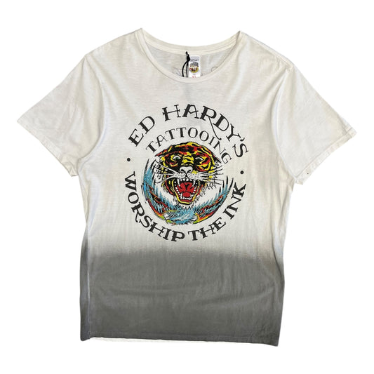 Y2K Ed Hardy Worship The Tattoo Rhinestone T Shirt