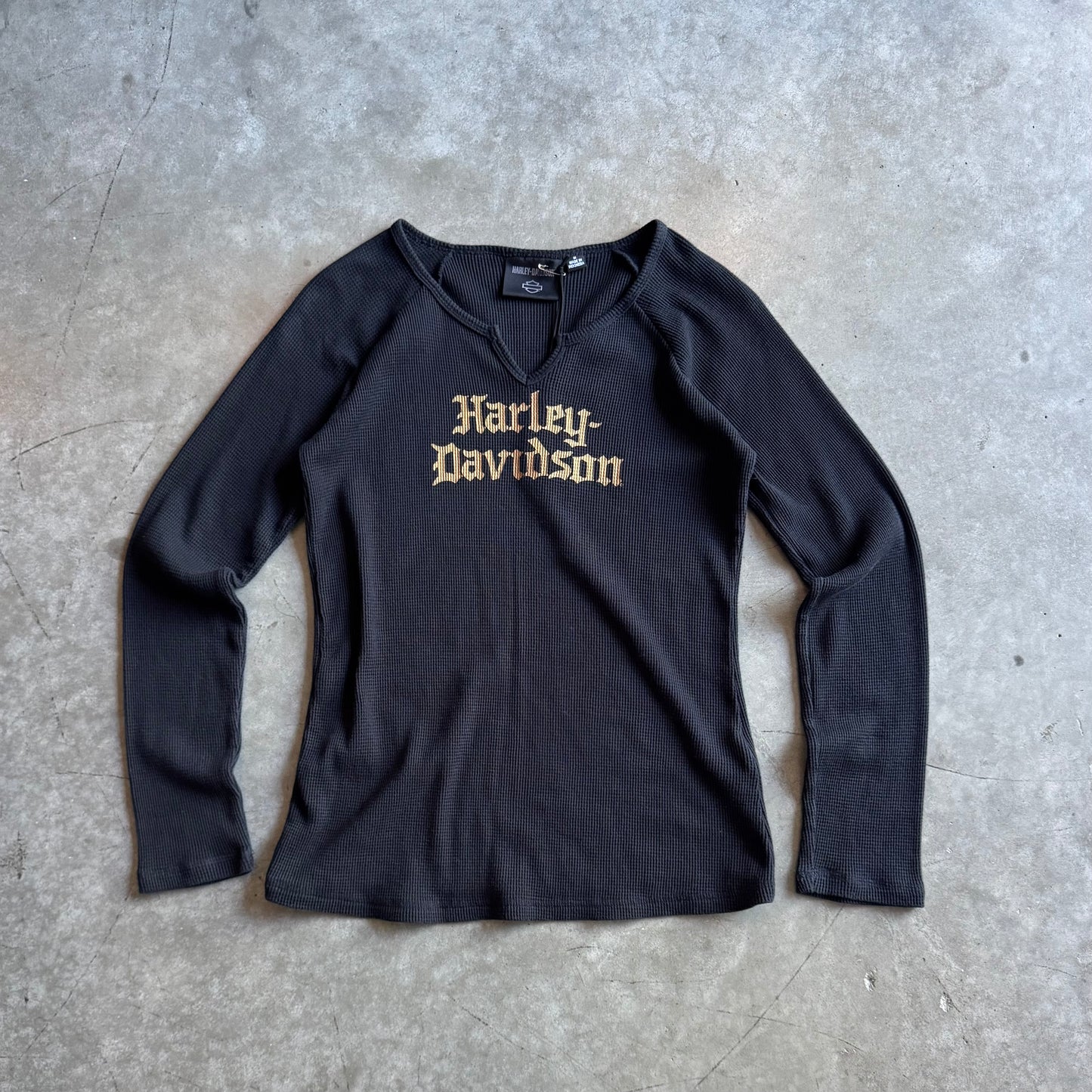 Women’s Harley Davidson Black Waffle Knit Spellout