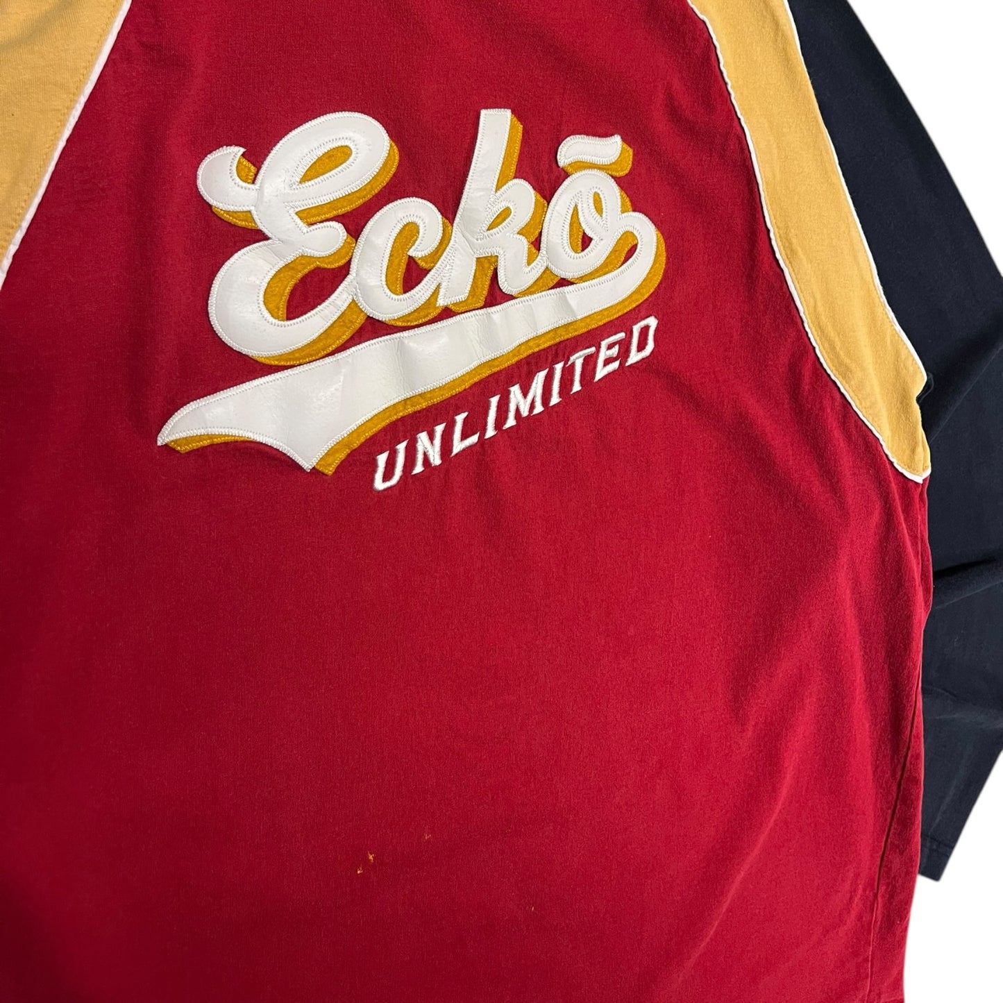 Y2K Ecko Unlimited Red/Gold/Navy Raglan Cut Longsleeve