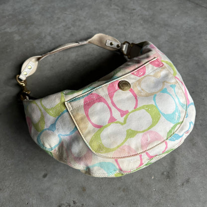 Y2K Coach Scribble Pink/White/Green/Blue Large Hobo