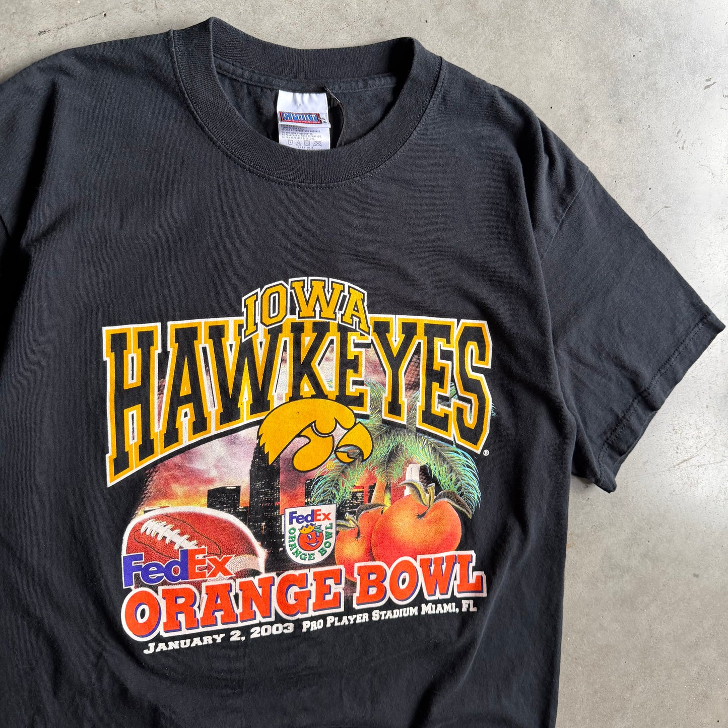 Y2K Iowa Hawkeyes 2003 Orange Bowl Tee