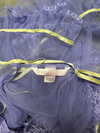 Women’s Y2K Victoria Secret Lilac Babydoll Cami With Butter Yellow Lace