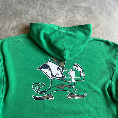 Y2K Adidas Notre Dame Gold Border Spell-Out Hoodie