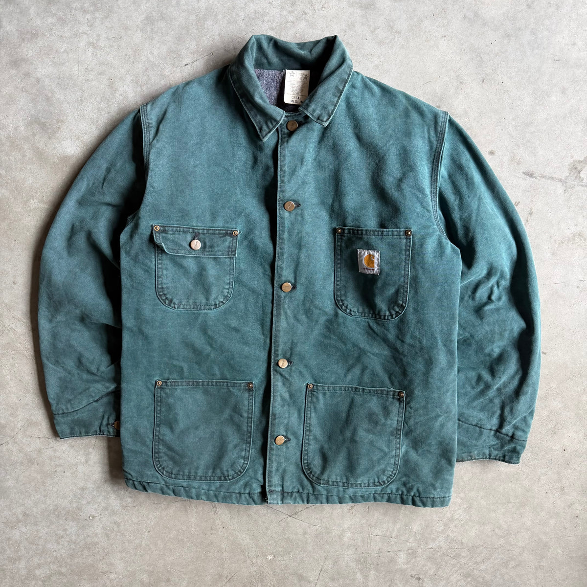 Vintage Carhartt ‘CB143’ Hunter Green Blanket Lined Chore Coat