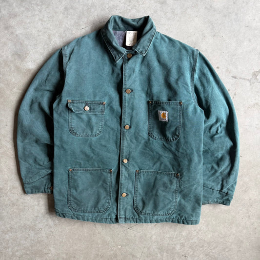 Vintage Carhartt ‘CB143’ Hunter Green Blanket Lined Chore Coat